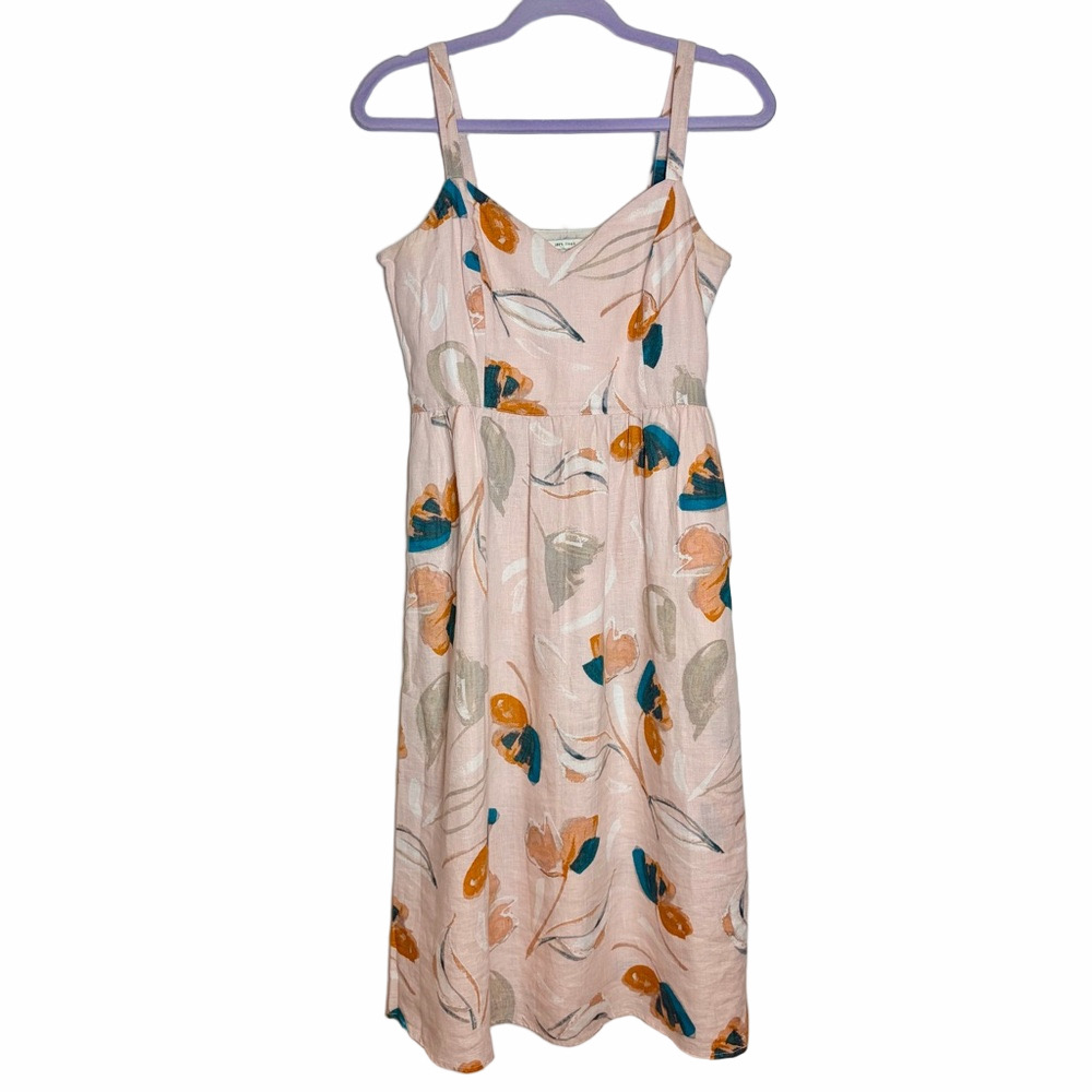 ❣️SOLD❣️ Rachel Zoe 100% Linen Floral Midi Dress - Picture 4 of 5